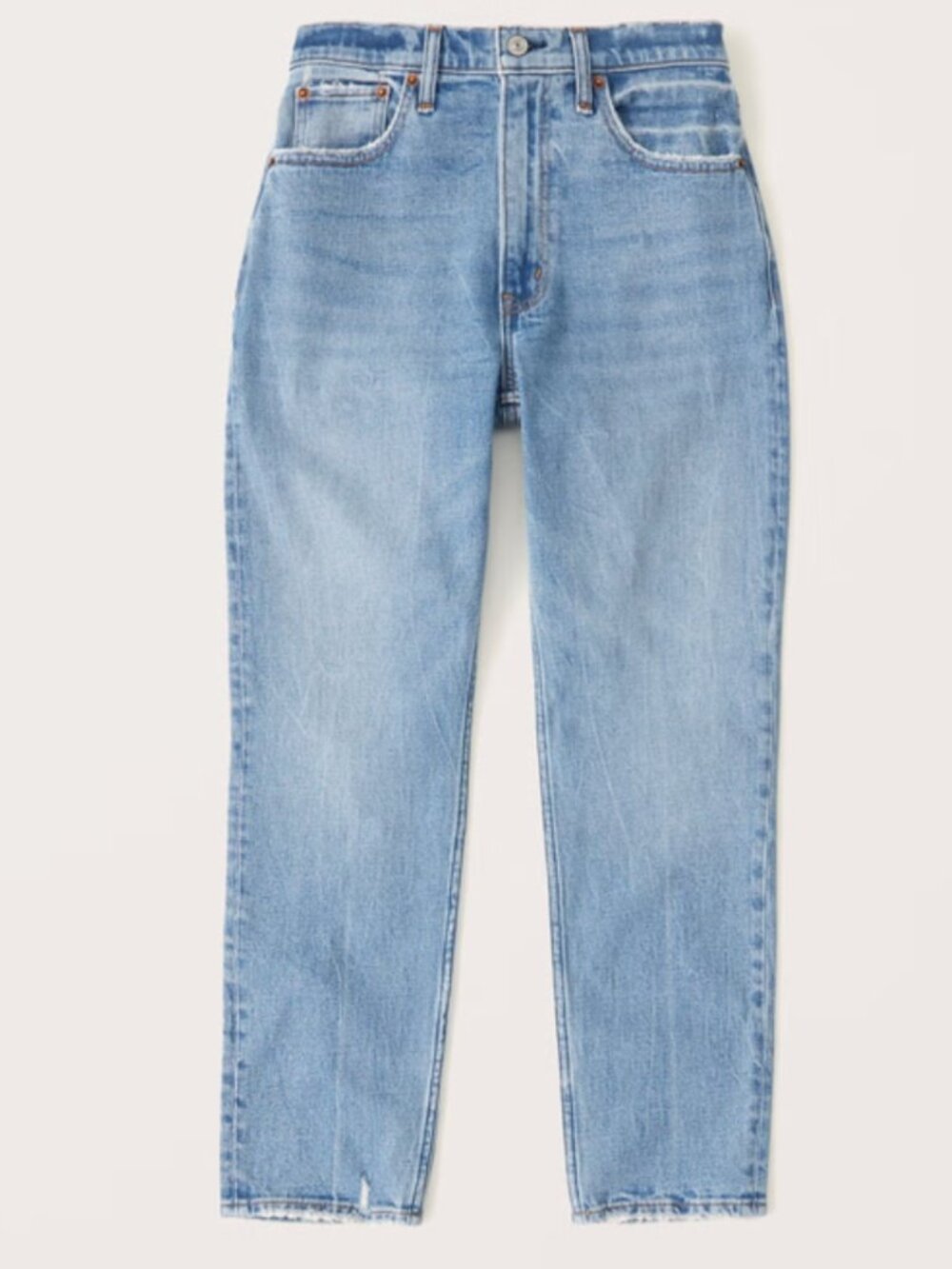 Abercrombie & Fitch Curve Lovem The Mom High Rise Jean, Medium Wash, 25 Short